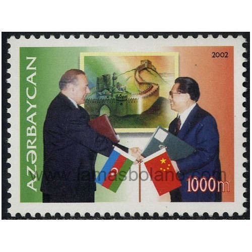 SELLOS DE AZERBAIYAN 2002 - RELACIONES DIPLOMATICAS CON CHINA 10 ANIVERSARIO - 1 VALOR - CORREO