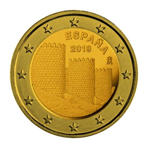 Moneda 2 Euro Ávila Dorada 2019 España Anverso