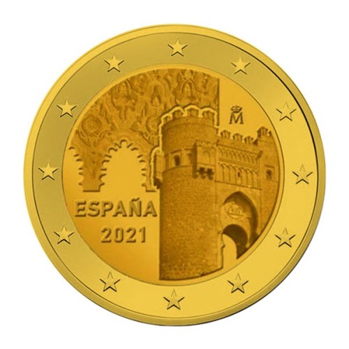 Moneda 2 Euro Dorada Ciudad histórica de Toledo España 2021