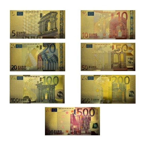 Colección Billetes del Euro en Oro Anverso