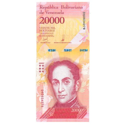 Billete Venezuela 2017 20000 Bolivares