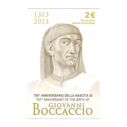 Giovanni Boccaccio San Marino 2013 Moneda 2 Euro