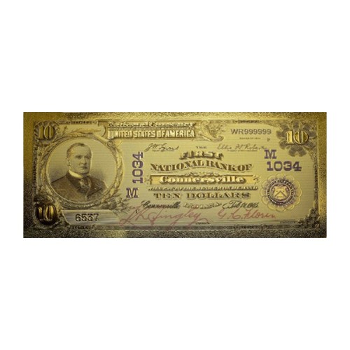 Billete oro Estados Unidos 10 dólares William Mckinley