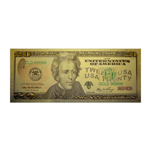 Billete 20 dólares Estados Unidos Oro Jackson