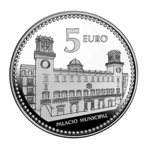Alicante Capitales de Provincia España 2010 Moneda 5 Euro Plata Proof