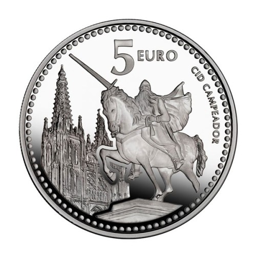Burgos Capitales de Provincia España 2011 Moneda 5 Euro Plata Proof