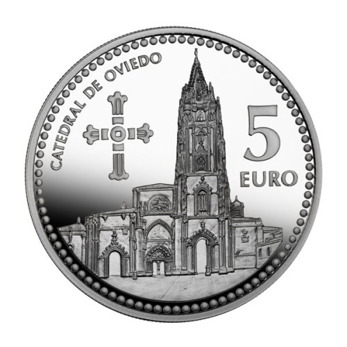 Oviedo Capitales de Provincia España 2011 Moneda 5 Euro Plata Proof