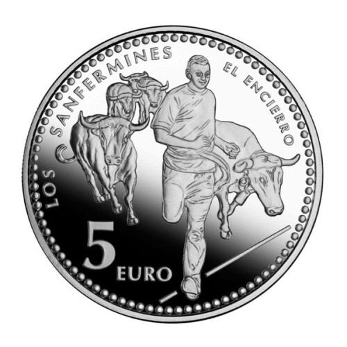 Pamplona Capitales de Provincia España 2010 Moneda 5 Euro Plata Proof