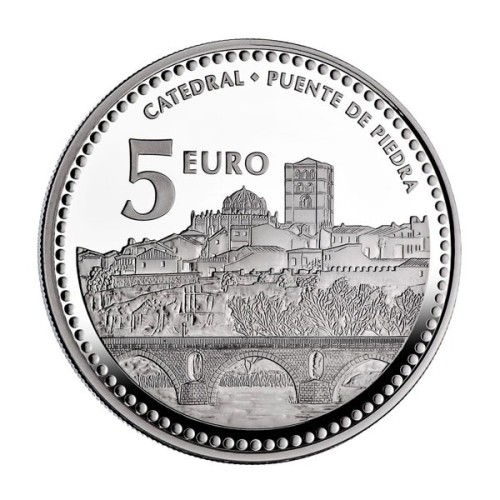 Zamora Capitales de Provincia España 2012 Moneda 5 Euro Plata Proof