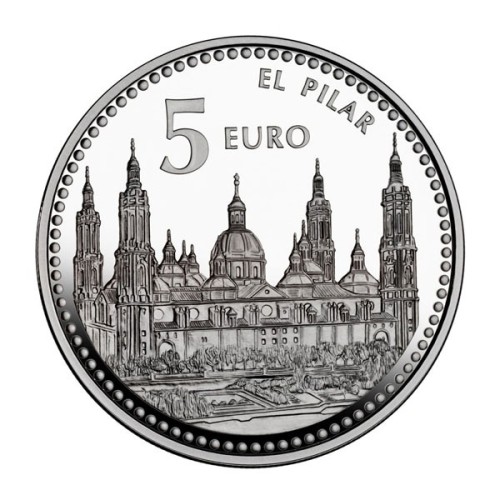 Zaragoza Capitales de Provincia España 2011 Moneda 5 Euro Plata Proof