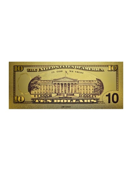 Billete Estados Unidos 10 dólares Hamilton Oro reverso