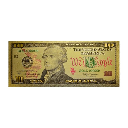 Billete Estados Unidos 10 dólares Hamilton Oro
