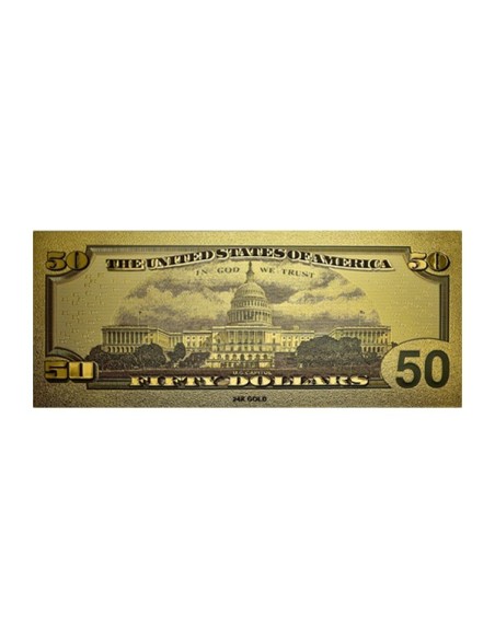 Billete Oro 50 dólares Ulysess S. Grant Reverso