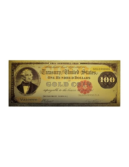 Billete 100 dólares Thomas Hart Benton oro