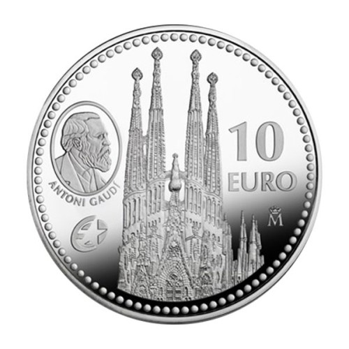 Gaudí España 2010 Moneda 10 Euro plata proof