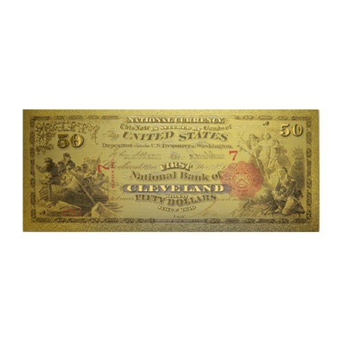 Billete oro 50 dólares Washington  Estados Unidos Cleveland