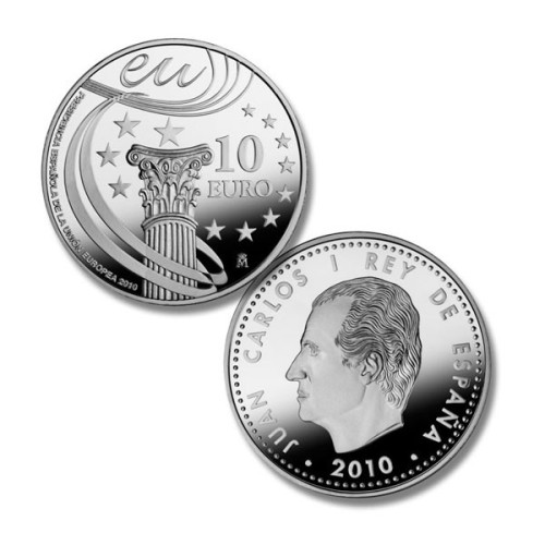 Presidencia española España 2010 Moneda 10 Euro plata proof