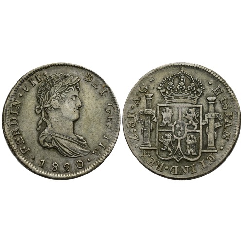 Moneda 8 Reales Fernando VII Zacatecas Plata