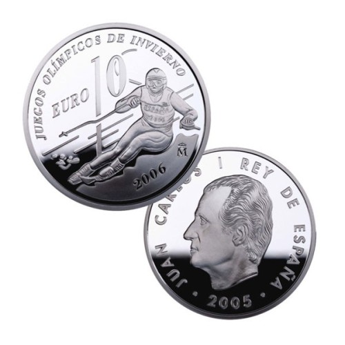 Juegos Olímpicos de Invierno en Turín España 2005 Moneda 10 Euro plata proof