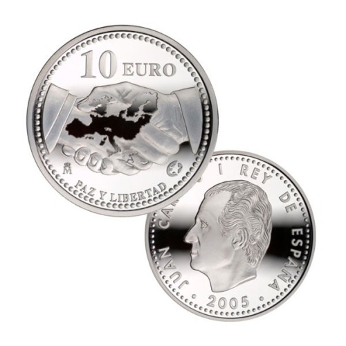 Paz y Libertad España 2005 Moneda 10 Euro plata proof