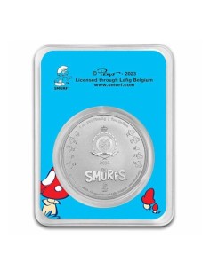 Los Pitufos 65 Aniversario 1 Onza Plata a color 2023 2