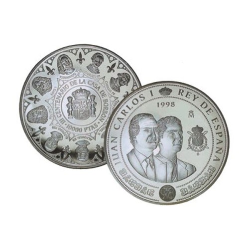 Dinastía Casa Borbón Borbones España 1998 Moneda 2000 Pesetas plata proof