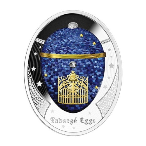 Moneda Huevo Faberge 2023 Niue Plata