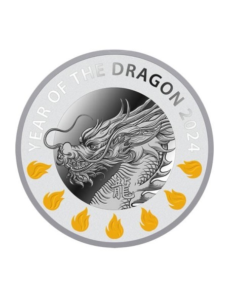 Moneda en Plata Niue 2024 Año Lunar Chino Dragón