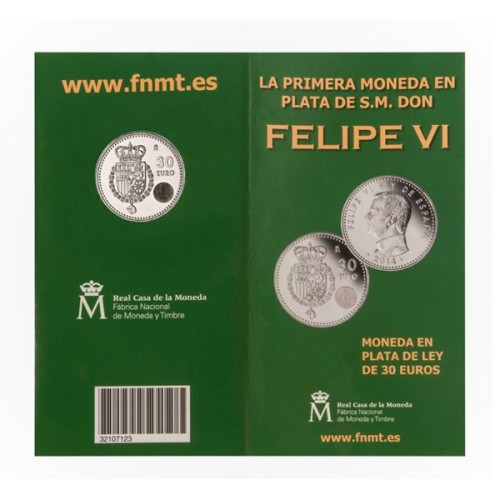 Moneda 30 euro 2018 Felipe VI Cartera