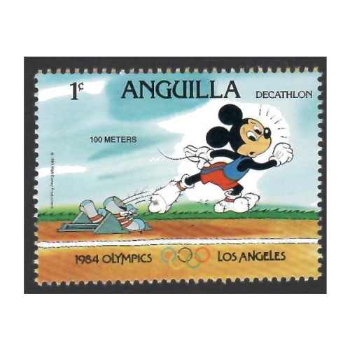 Walt Disney Los Ángeles'84 Anguilla 1984 Sello 1 valor correo
