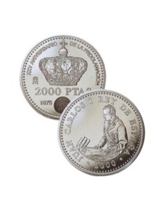 25º Aniversario Proclamación Rey Juan Carlos I España 2000 Moneda 2.000 Pesetas Plata