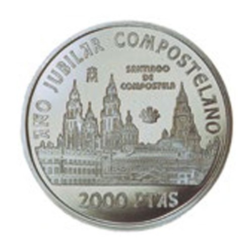 Santiago de Compostela Año Santo Xacobeo España 1999 Moneda 2000 pesetas plata