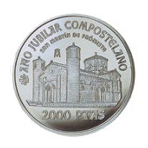 San Martín Frómista Año Santo Xacobeo España 1999 Moneda 2000 pesetas plata