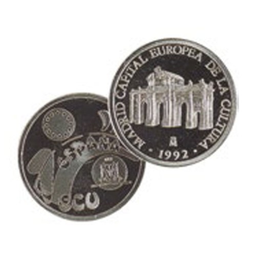 Puerta de Alcalá España 1992 Moneda 1 Ecu Plata Proof