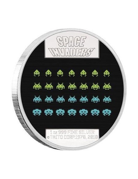 Space Invaders 2018 Niue 2 dólares Onza Plata|Monedas|Lamasbolano.com