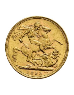 Moneda Oro Soberano Reina Victoria Anverso. Libra oro 2