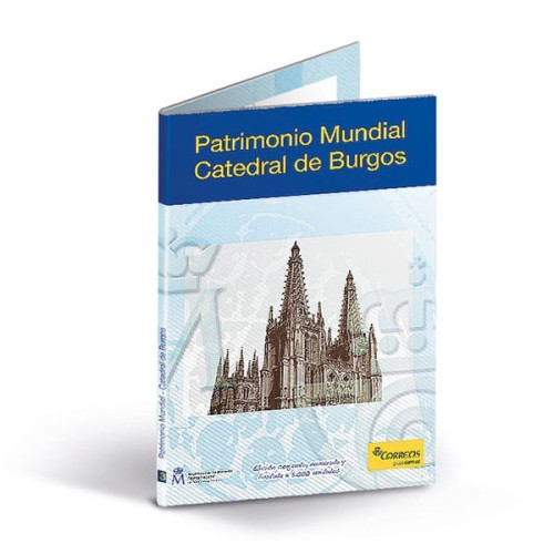 Carpeta Patrimonio Mundial Catedral de Burgos España 2012 Moneda 2 Euro, Hojita bloque y Prueba de artista