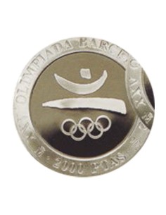 Olimpiadas Barcelona'92 I Serie Emblema España 1990 Moneda 2000 Pesetas Plata Proof
