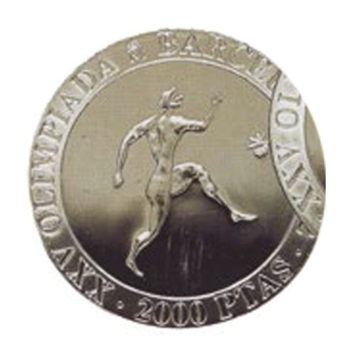 Olimpiadas Barcelona'92 II Serie Corredor griego España 1990 Moneda 2000 Pesetas Plata Proof