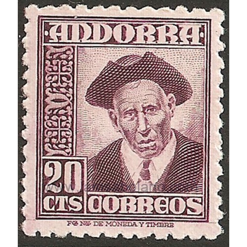 SELLOS DE ANDORRA ESPAÑOLA 1948-1953 - TIPOS VARIOS - 1 VALOR CORREO 
