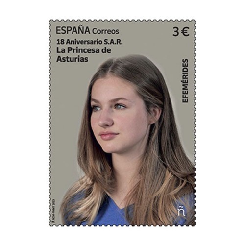 Princesa Leonor 18º Aniversario España 2023 Sello 1 valor