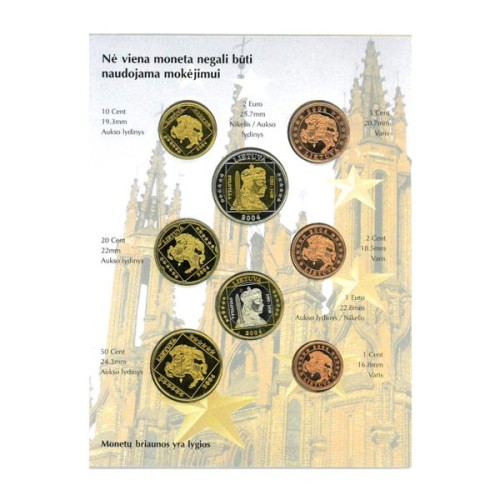 Euroset Prueba Lituania 2004 8 Monedas