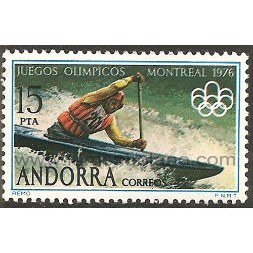 SELLOS DE ANDORRA ESPAÑOLA 1976 - MONTREAL JUEGOS OLIMPICOS - 1 VALOR CORREO