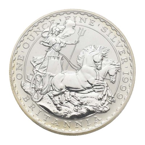 Inglaterra 1999 Britannia Moneda 1 Onza de Plata