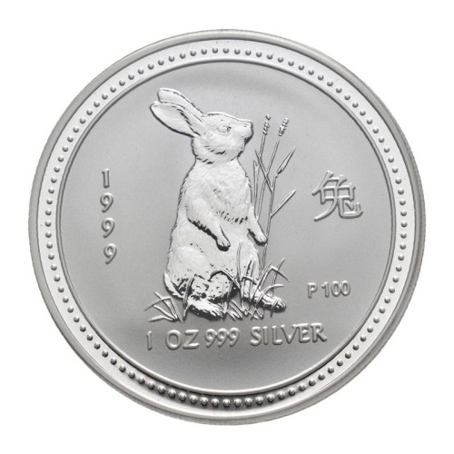 Australia 1999 Año Lunar del Conejo Moneda 1 Onza de Plata