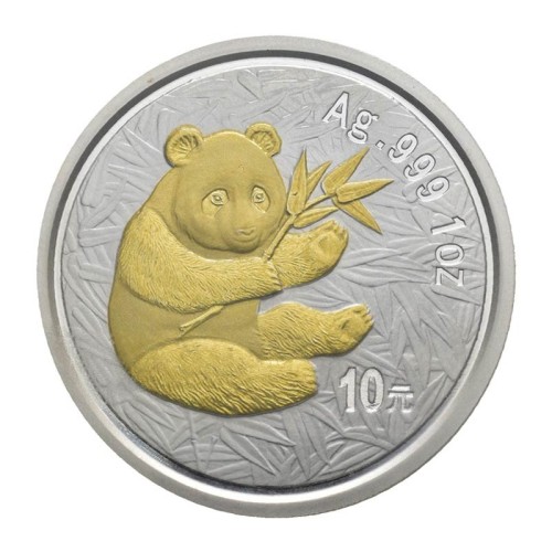 China 2000 Panda 10 Yuan Moneda 1 Onza de Plata