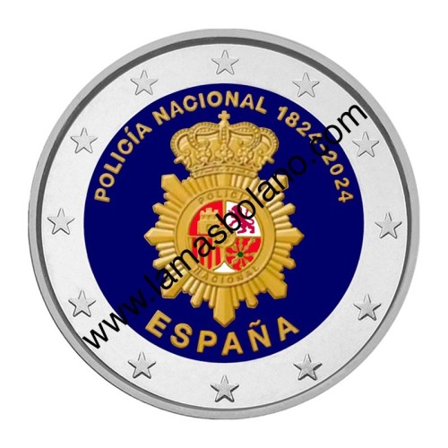 España 2024 Policía Nacional Moneda 2 Euro color