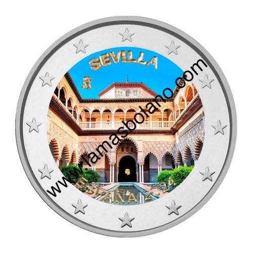 España 2024 Real Alcázar de Sevilla Moneda 2 Euro color