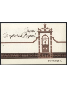 SELLOS DE AZORES 1986 - FUENTES ARQUITECTURA REGIONAL - 4 VALORES SIN DENTAR HORIZONTALMENTE - CARNET 2