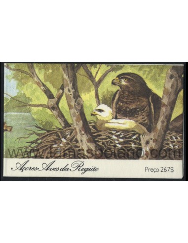 SELLOS DE AZORES 1988 - PAJAROS FAUNA REGIONAL - 4 VALORES SIN DENTAR HORIZONTALMENTE - CARNET